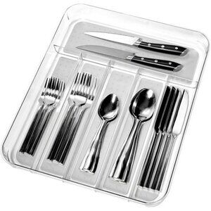 Silverware tray utensil holder kitchen drawer organizer plastic cutlery storage